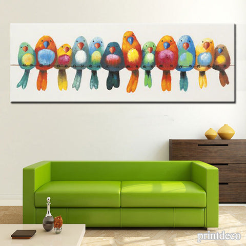 Colorful Birds Canvas Art Wall Decal